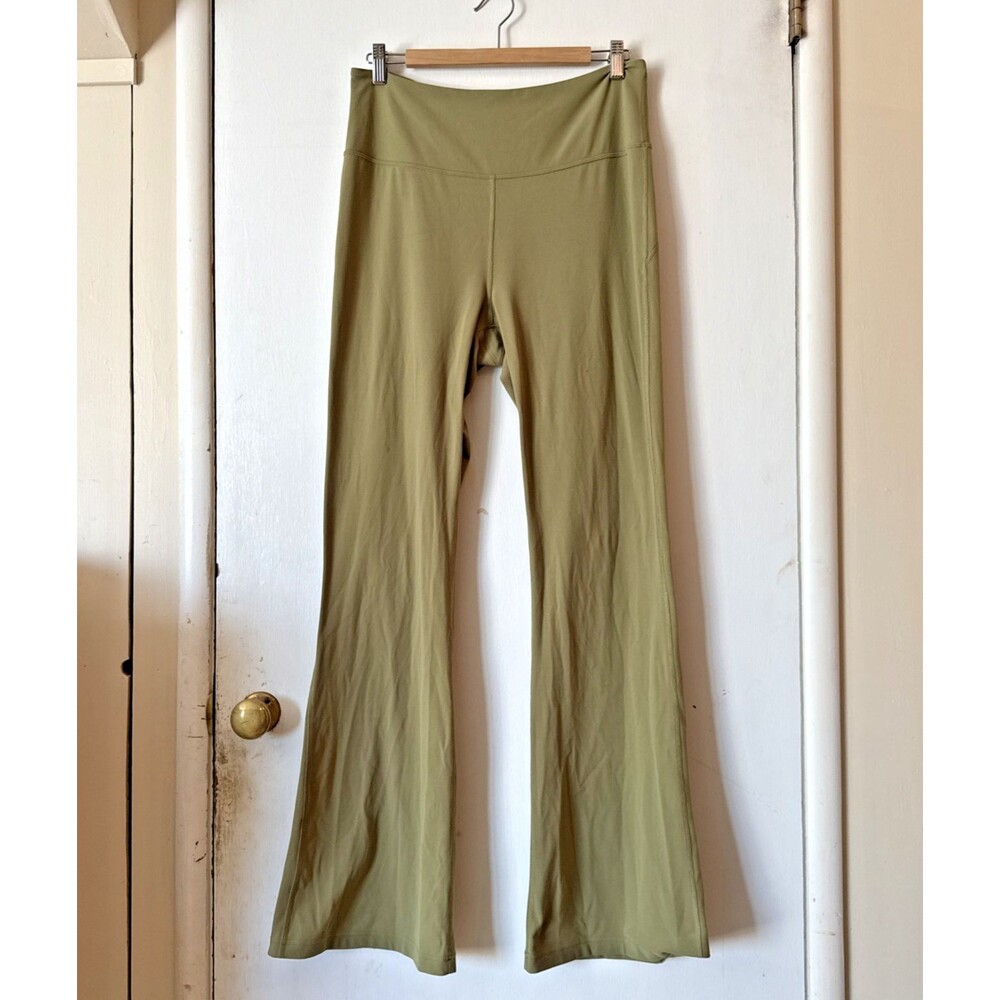 Lululemon Groove Super-High-Rise Flared Pant Nulu Yoga Pants LW5DKNS Green Sz 12